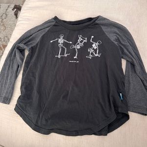 Boys Graphic Tee Skateboarding Skeletons